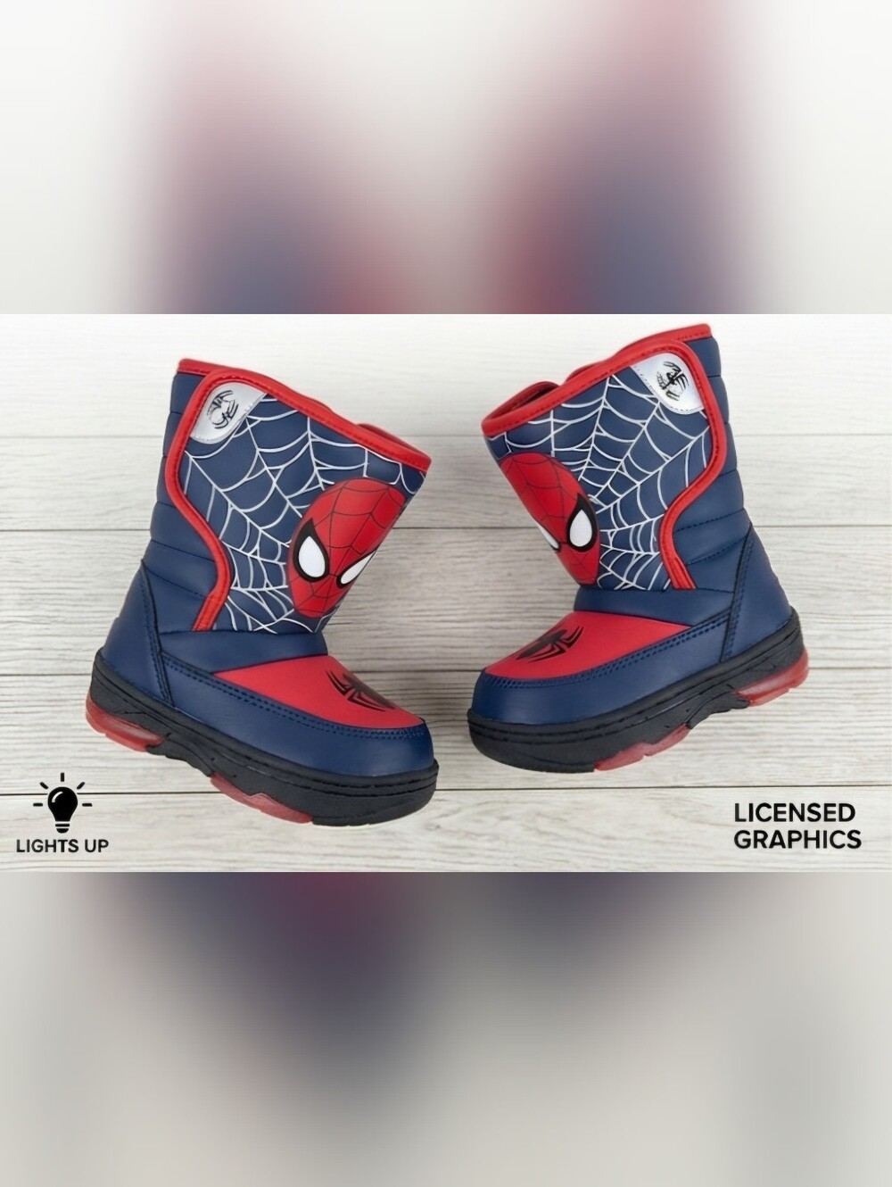 Kids Spider Hero Snow Boots - Red & Blue